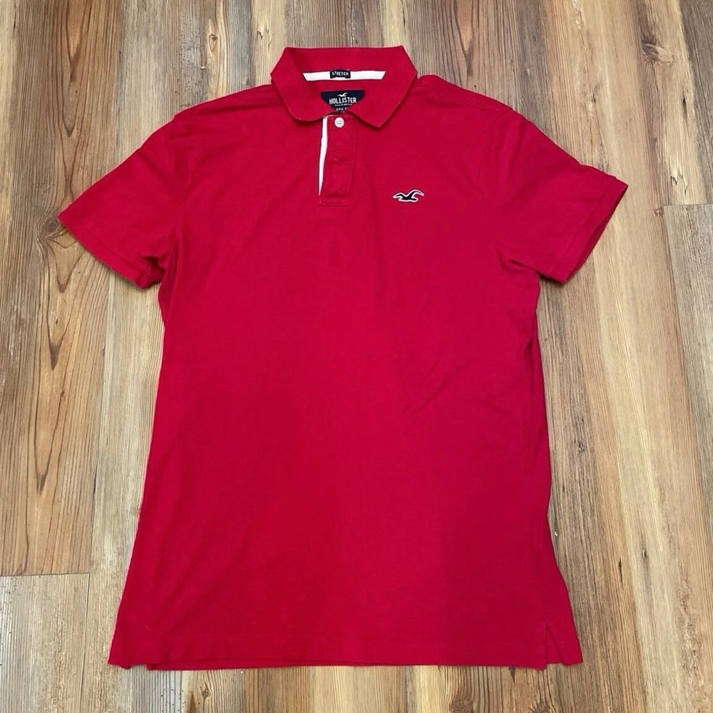 Hollister Classic Red Polo Shirt for Men